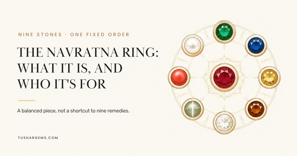 Navratna ring — the nine gemstones in their traditional order | Tushar Gems