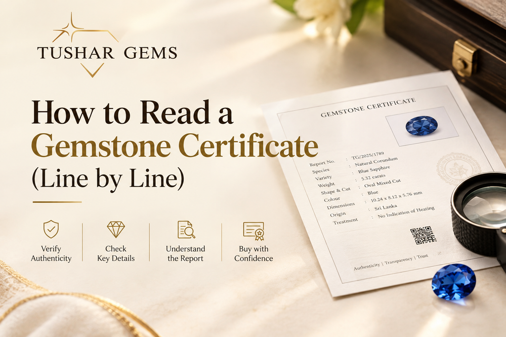How to read a gemstone certificate - Tushar Gems