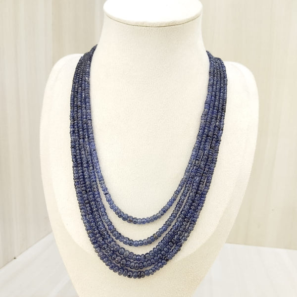 Natural 5 Line Blue Sapphire Necklace image 1