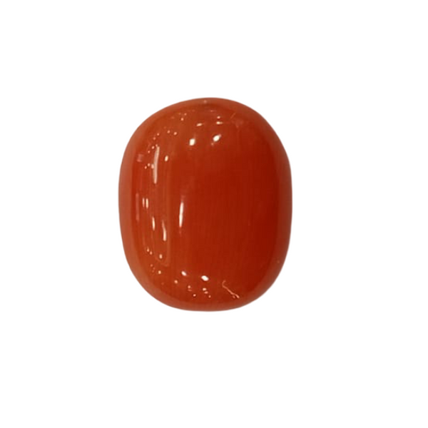 NaturalRed Coral | Certified| Oval CutGemstone Summary No. IGCDKBAJ48754 image 1