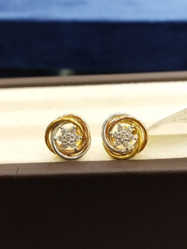 Kisna Collection | Gold Diamond Earrings | 2.01 Gm | 0.21 Carat | 14KT | H-I Color | SI Clarity image 1
