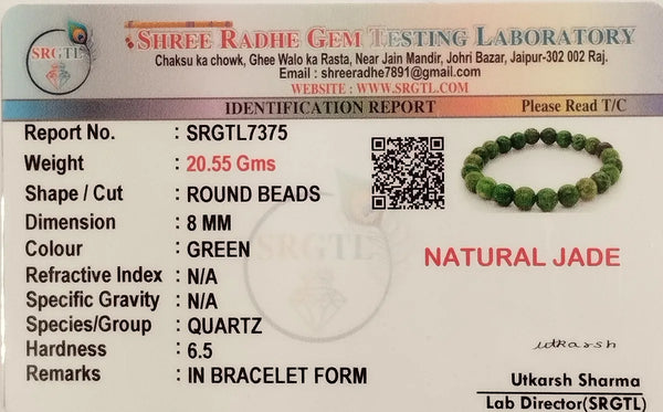 Green Premium Jade Emotional Openness Bracelet For Men & Women image 3