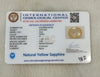 IGC certificate IGCDKBAJ44793 for Natural Yellow Sapphire 4.00 Ratti