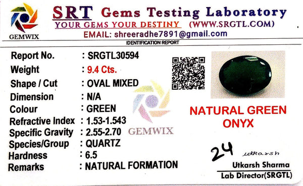 Natural Green Onex | Oval Mixed | SRT Certified No : SRGTL30594 image 2