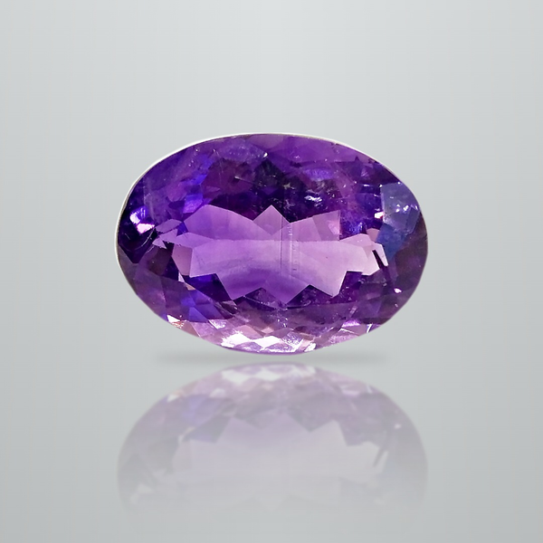 Natural Amethyst (Jamunia) oval mixed cut loose gemstone, IGC certified IGCDKBAJ45580