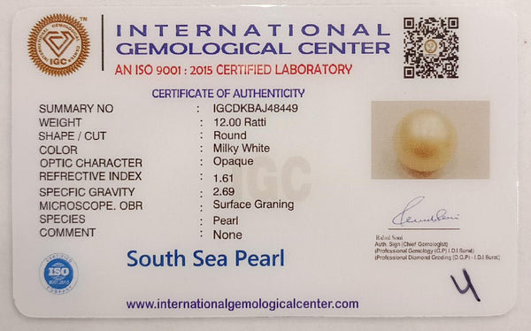 Natural South Sea Pearl – A Symbol of Elegance & Purity Summary No IGCDKBAJ48449 image 2