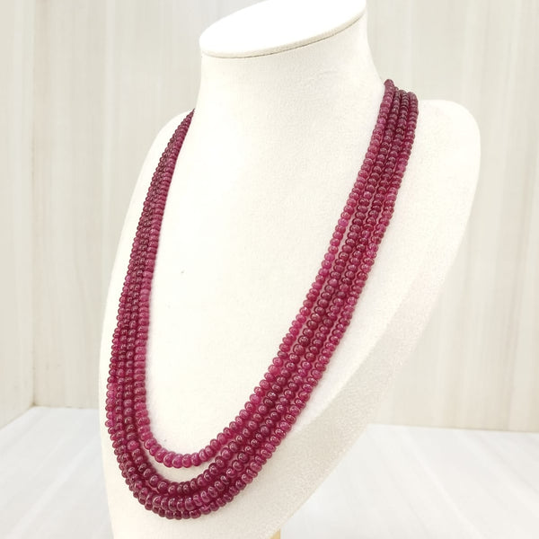 Natural Ruby Four line Beaded Necklace: A Dazzling Display of Luxury and Passion image 4