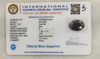 IGC certificate IGCDKBAJ41261 for Natural Blue Sapphire 8.50 Ratti