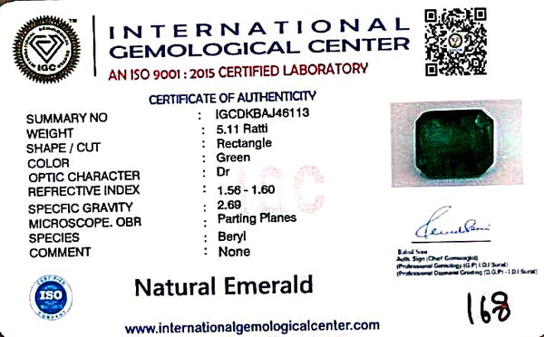 Natural Emerald |Rectangle Cut | Govt. Lab Certified No. IGCDKBAJ46113 image 2