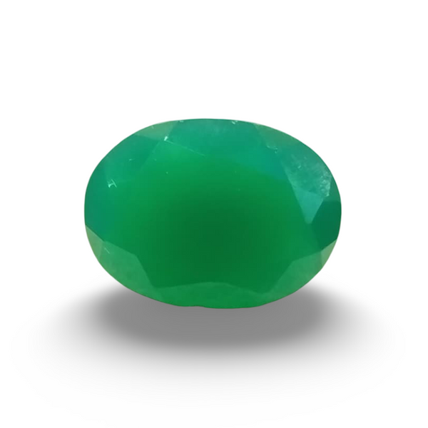Natural Green Onyx oval mixed cut loose gemstone, SRT certified SRGTL30615