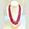 Natural Ruby’s 3 line Tumble shape Neclace image 0