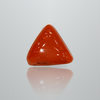 Natural Italian Red Coral (Moonga) triangular cabochon, certified IGCDKBAJ42427
