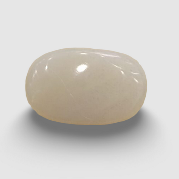 Natural White Opal 8.28 ratti oval cabochon loose gemstone, IGC certified IGCDKBAJ42930