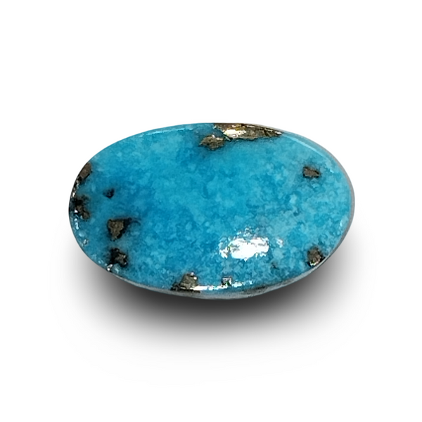 Natural Turquoise | Oval | Sea Blue | Matrix Background | Certified No.: IGCDKBAJ48345 image 1