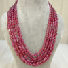 Natural ruby tumble five line bead necklace, red tumble beads – Tushar Gems