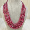 Natural Ruby Tumble Five-Line Beaded Necklace image 0