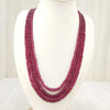 Natural ruby four line beaded necklace – Tushar Gems