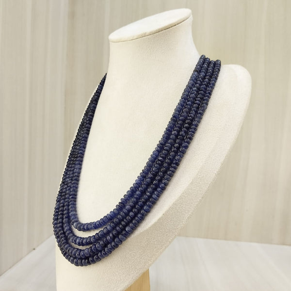 Natural Four Line Blue Sapphire Necklace: Elegance Meets Timeless Beauty image 4