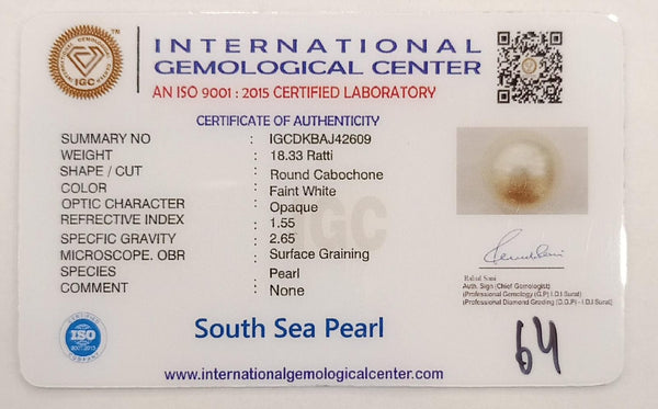 Natural South Sea Pearl – A Symbol of Elegance & Purity Summary No IGCDKBAJ48456 image 2