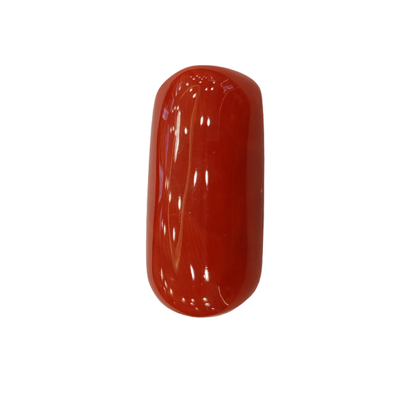 Natural Red Coral | Certified |Capsule Cut Gemstone Summary No. IGCDKBAJ44849 image 1
