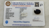 IGC certificate IGCDKBAJ41253 for Natural Blue Sapphire 9.00 Ratti
