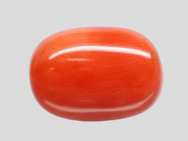Natural Red Italian Coral 9H50 Oval Cabochon - Report No. 13487D55345
