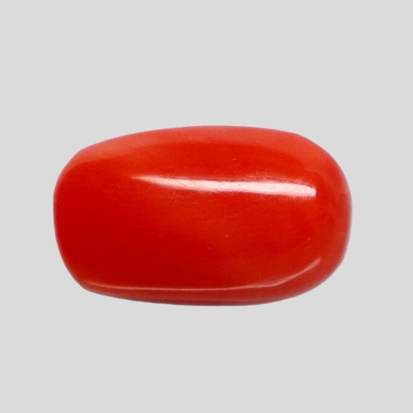 Natural Italian Red Coral (Moonga) oval cabochon, report no. 13762D56717