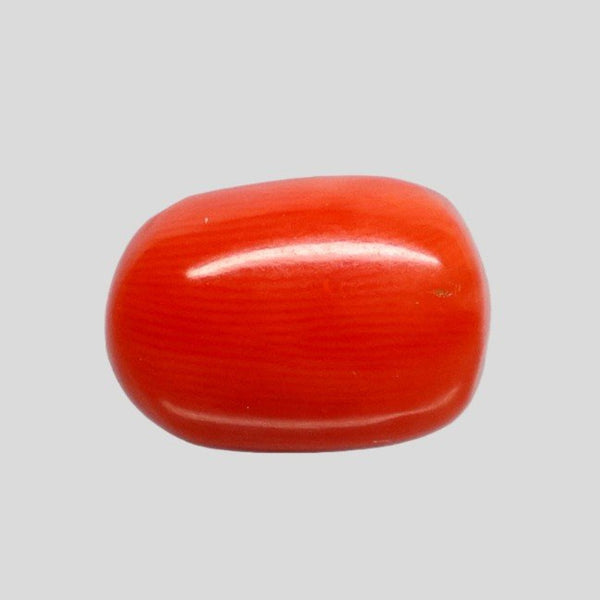 Natural Italian Red Coral (Moonga) oval cabochon, report no. 13762D56718