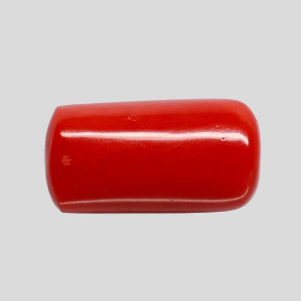 Natural Italian Red Coral (Moonga) cushion cabochon, report no. 13762D56719