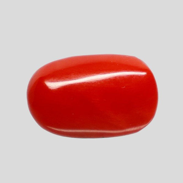 Natural Italian Red Coral (Moonga) oval cabochon, report no. 13762D56720