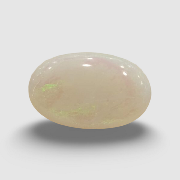 Natural White Opal 3.39 ratti oval cabochon loose gemstone, IGC certified IGCDKBAJ42895