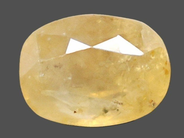 Natural Yellow Sapphire (Pukhraj) 7.26 Ratti oval mixed loose gemstone – IIGJ report 14372D60355