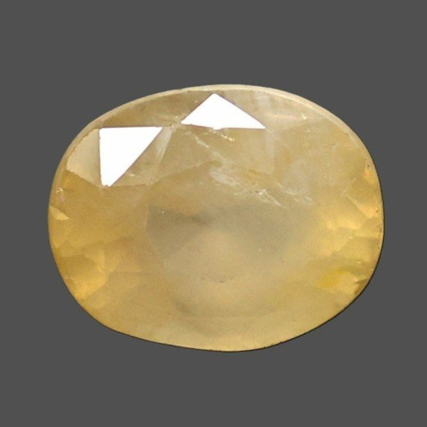 Natural Yellow Sapphire (Pukhraj) 7.16 Ratti oval mixed loose gemstone – IIGJ report 14372D60356
