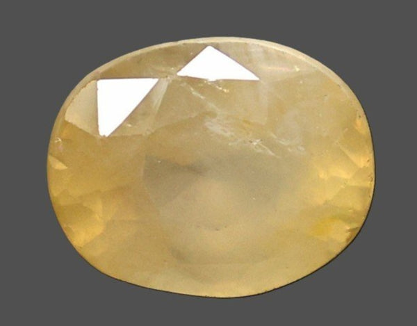 Natural Yellow Sapphire (Pukhraj) 7.16 Ratti oval mixed loose gemstone – IIGJ report 14372D60356
