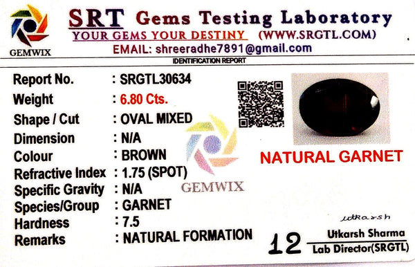 Natural Garnet Oval Mix SRT Certified No : SRGTL30634 image 2