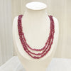 Natural ruby three line tumble bead necklace – Tushar Gems