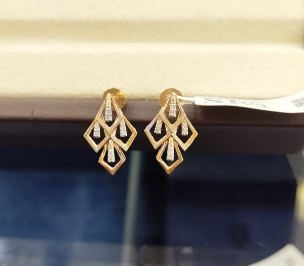 Kisna Collection | Gold Diamond Earrings | 1.96 Gm | 0.07 Carat | 14KT | H-I Color | SI Clarity image 0