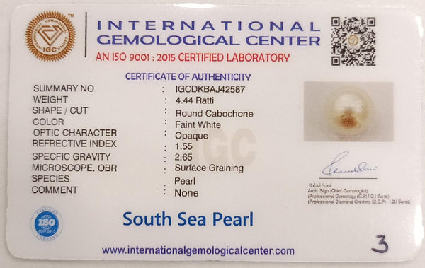 Natural South Sea Pearl – A Symbol of Elegance & Purity Summary No IGCDKBAJ42587 image 2