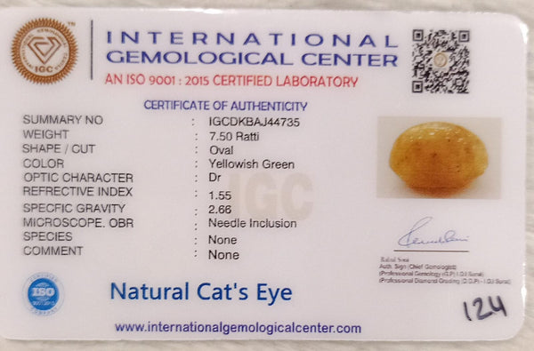 Natural Cat’s Eye: The Stone of Ketu for Protection and Spiritual Growth Summary No IGCDKBAJ447735 image 2