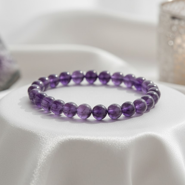 Natural amethyst (Jamunia) bead bracelet for calm and clarity – Tushar Gems