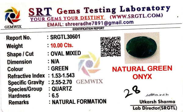 Natural Green Onex | Oval Mixed | SRT Certified No : SRGTL30601 image 2