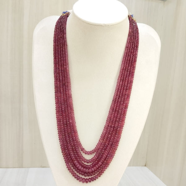 Natural Ruby Six Line Beaded Necklace: A Symbol of Elegance and Passion image 5