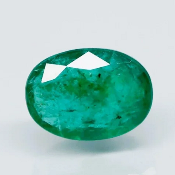 Natural green Emerald (Panna) oval mixed cut loose gemstone, report no. 9914D40107