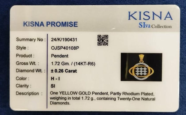 Graceful Diamond Pendant in 14K Gold – 0.25 Carat image 1