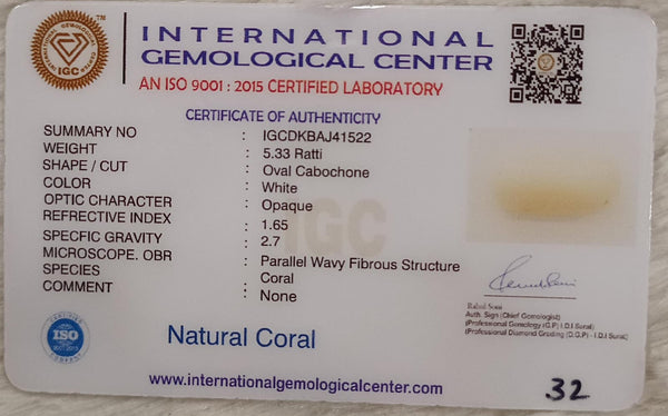 Natural White Coral: The Symbol of Peace and Strength Summary No IGCDKBAJ41522 image 2