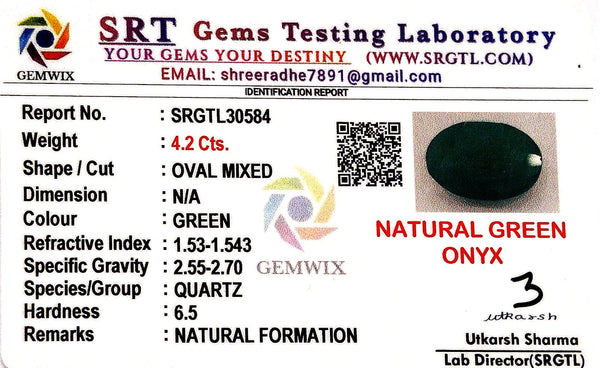 Natural Green Onex | Oval Mixed | SRT Certified No : SRGTL30584 image 2
