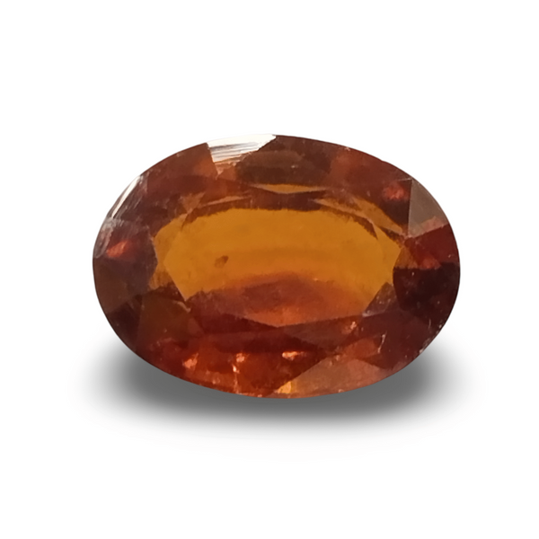 Natural brownish orange Hessonite (Gomed) oval mixed cut loose gemstone, certified IGCDKBAJ42713