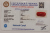 NaturalRed Coral | Certified| Oval CutGemstone Summary No. IGCDKBAJ44953 image 2