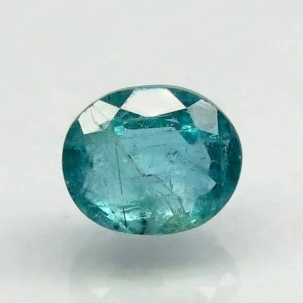 Natural green Emerald (Panna) oval mixed cut loose gemstone, report no. 9498D38436