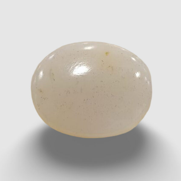 Natural White Opal 6.06 ratti oval cabochon loose gemstone, IGC certified IGCDKBAJ42959